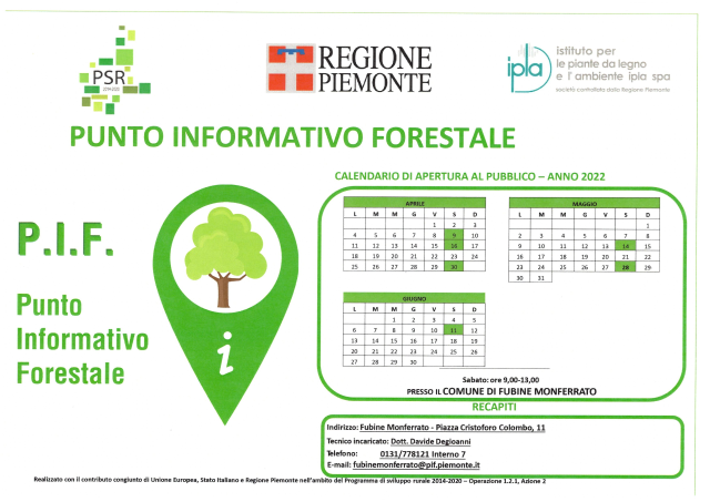 Attività Punto informativo forestale Fubine Monferrato 2022